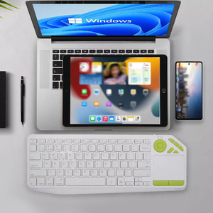 Clavier multimédia sans fil avec pavé numérique et pavé tactile multi-touch de grande taille, rétroéclairage couleur 3 LED, clavier rechargeable RGB - Product Image 6