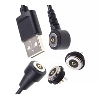 Cable de carga magnético USB macho, conector impermeable IP7 Pad Circular de 2 pines 3A, adaptador de corriente Pogo Pin