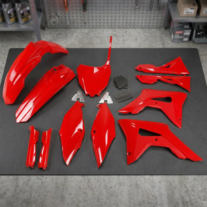 XFUN per CRF 450R 2017-2020 Kit Completo di Carene in Plastica per Moto Rosso 070 con Filtro Prodotto in Italia - Product Image 3