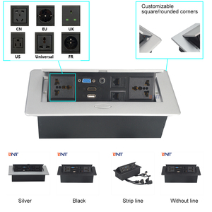 Ausklappbare Desktop-Steckdose/ Versteckte Elektrosteckdosenbox für Möbel/ Bürotisch-Steckdosenbox - Product Image 6