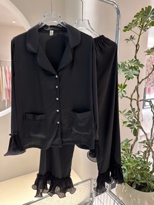 ชุดนอนแขนยาวผ้าเนื้อนุ่มสไตล์ใหม่สำหรับผู้หญิง ชุดนอนผ้าไหมน้ำแข็งรุ่นล่าสุดจากโรงงานสำหรับผู้หญิง - Product Image 6