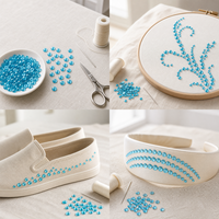 Perles facettées en forme de diamant avec trou central en résine époxy 4mm, couleurs Smoky Mauve, Marine, Damask Ink, Kingfisher, marque YAXI, pour smocking et pompons