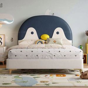 Cama Nido de Madera Maciza Tamaño Completo 2025 para Niños y Adolescentes, Diseño Moderno Minimalista de Pingüino, Cómoda, con Algodón, para Dormitorio WL - Product Image 4