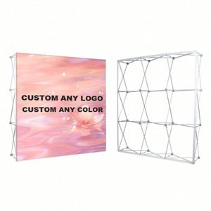 Custom Advertising Trade Show Exhibition Event Aluminium Folding Pop up <b>Backdrop</b> Wall Display Banner <b>Stand</b> - Product Image 2
