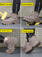 Chaussures de sécurité pour hommes de haute qualité, résistantes aux chocs et aux perforations, avec embout en plastique, toutes saisons, hiver, protection
