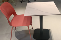 Retro Holz-Esstisch-Set Rechteckig 120cm Länge 70cm Breite 73cm Höhe Metallbeine Dunkelbraune Farbe 4-Sitzer Restaurant