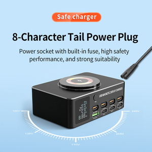 Chargeur mural GaN haute puissance 140W, station de charge de bureau à 8 ports avec LED, compatible avec les ordinateurs portables, <span class=keywords><strong>Steam</strong></span> Deck, les appareils médicaux - Product Image 3