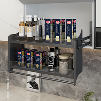 ARTSTEEL Panier de rangement moderne à levage vertical, construction robuste, mural, 2 étagères, écologique, pour cuisine