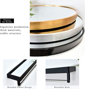 <span class=keywords><strong>Espejo</strong></span> de Baño Minimalista Decorativo con Marco <span class=keywords><strong>Dorado</strong></span>, de Aleación de Aluminio de 4mm de Grosor, Montado en la Pared, Sin Electricidad, Ecológico - Product Image 4