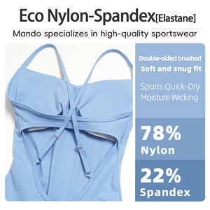<span class=keywords><strong>Combinaison</strong></span> minimaliste unie à jambes larges, dos évidé, bretelles croisées fines réglables, avec coussinets de soutien-gorge intégrés, pour le sport, le yoga et le Pilates pour femmes - Product Image 6
