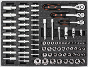 Ensemble d'outils de réparation automobile en acier inoxydable, clé <span class=keywords><strong>à</strong></span> cliquet, douilles multifonctions, boîte <span class=keywords><strong>à</strong></span> outils combinée, étui rigide OEM - Product Image 6
