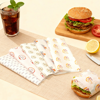 Papier d'emballage en papier sulfurisé imprimé sur mesure pour shawarma, kebab, sandwich, biscuit, pain, emballage de restauration rapide