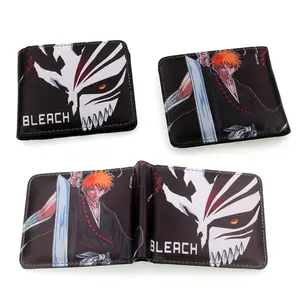 21 Designs New Arrival Anime Short Leather Wallet Vintage Cartoon Bleach Arrancar PU Foldable Wallet Coin purse for Men