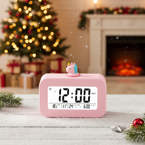 Réveil numérique LCD <span class=keywords><strong>Licorne</strong></span> de dessin animé avec design mignon pour la décoration de bureau, maison, cuisine, usage familial, étudiant, enfant - Product Image 1