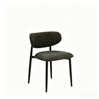 Chaise de salle à manger confortable et luxueuse avec pieds en métal, en tissu velours capitonné, style moderne du milieu du siècle