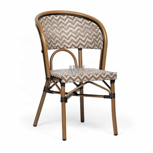 Vente en gros <span class=keywords><strong>discount</strong></span> balcon extérieur café français bistro rotin aluminium chaises en osier chaise de bistro français - Product Image 1
