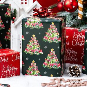 Christmas <b>gift</b> wrapping paper Original <b>bow</b> shaped Christmas tree design Double sided printed with Merry Christmas Customizable - Product Image 1