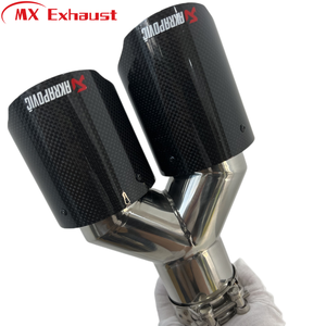 Tubo de <span class=keywords><strong>Escape</strong></span> Doble en Y <span class=keywords><strong>para</strong></span> Automóvil, Punta de <span class=keywords><strong>Escape</strong></span> <span class=keywords><strong>Akrapovic</strong></span>, Fibra de Carbono Brillante/Mate, Salida de Tubo de <span class=keywords><strong>Escape</strong></span> de 89mm 102mm - Product Image 2