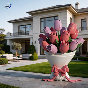 Escultura de Rosa de Fibra de Vidrio, Adorno Duradero para Exteriores, Centros Comerciales y Jardines, con Acabado Pintado en Colores Vivos, Modelo ML-FRPS-029 - Product Image 4