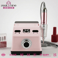Machine à polir les ongles portable avec écran LCD, 35000 tr/min, en plastique, blanc rose, professionnelle, perceuse à ongles électrique, compatible US/UK