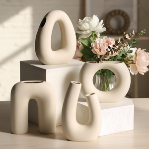 Florero de Cerámica Hecho a Mano, Estilo Moderno y <span class=keywords><strong>Minimalista</strong></span>, Decoración Nórdica para el Hogar, Centro de Mesa para Sala de Estar u Oficina, Regalo de Felicitación - Product Image 2
