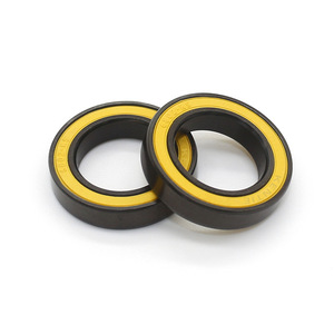 Rodamientos de Bolas de Ranura Profunda 6802RS de Suministro Directo de Fábrica, 15x24x5mm, Rodamientos de Pared Delgada Negros con Fundas de Goma Amarilla P4, Venta al por Mayor - Product Image 1