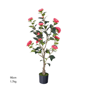 Camélia <span class=keywords><strong>en</strong></span> plastique, plante artificielle <span class=keywords><strong>en</strong></span> <span class=keywords><strong>pot</strong></span>, pour la décoration intérieure, le bureau, le jardin, décoration de la maison, plantes artificielles, plantes factices - Product Image 4