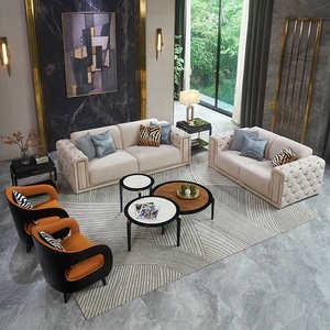 Juego de Sofás <span class=keywords><strong>Chesterfield</strong></span> Seccionales de Terciopelo Moderno de Lujo para el Hogar, Diseños y Precios de Lujo - Product Image 1