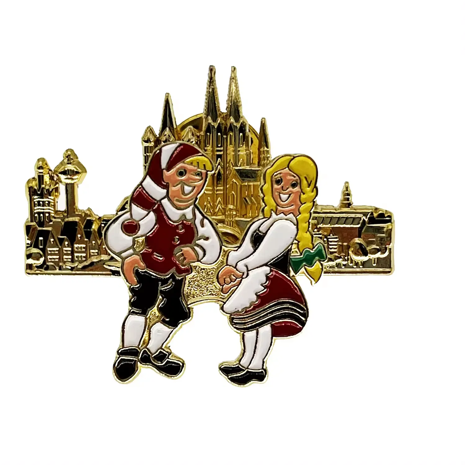 Uitstekende Fairy-Thema Geschenk Zinklegering Ijzer Zacht Email Bobblehead Revers Pin Badge Met Gold Plating Spring Connect