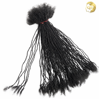 Extensiones de Cabello Humano 100% Naturales, Color Negro, Se Pueden Decolorar y Teñir, Micro Locs de 0.1cm, Sister Locs para Mujeres Negras