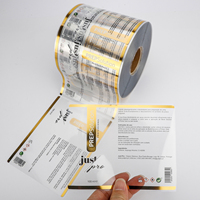 Étiquettes autocollantes personnalisées brillantes, imperméables, imprimées en rouleau, pour bouteilles, emballages, entièrement transparentes, en vinyle cristallin, autocollant en feuille d'aluminium