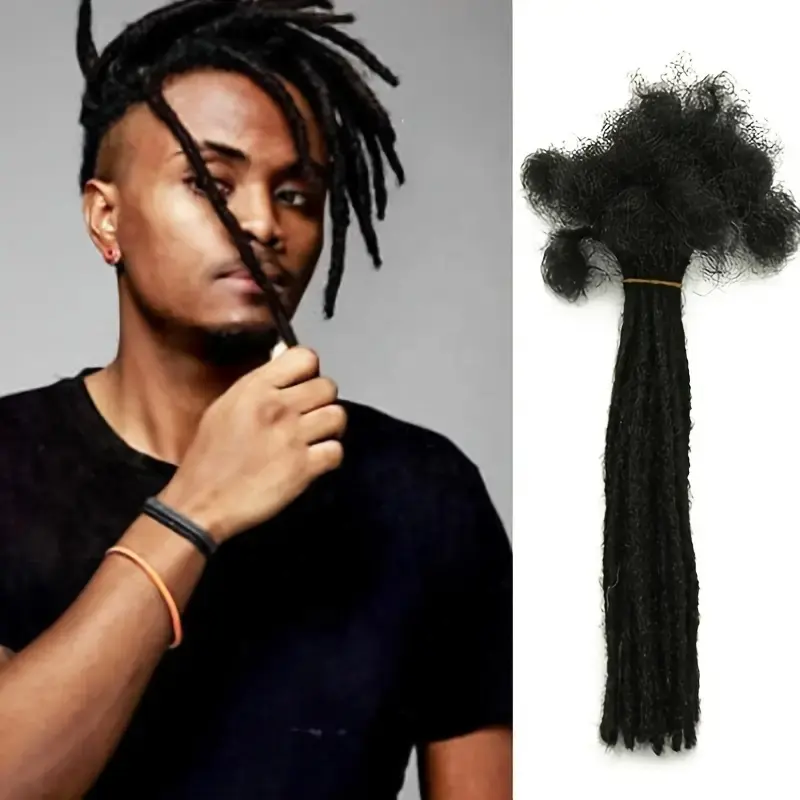 100% Human Hair Afro Kinky Bulk Reggae Handmade Crochet Braiding Hair Ombre Dreadlock Extensions