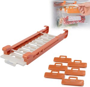 Fridge Drawer Organizer Pull Out With Sealing Clip Refrigerator Ziplock Bag Storage Organizer Drawer Freezer Fridge Rack