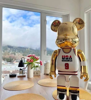 Figurine de collection Bearbrick Jordan 1000% en ABS, modèle de jouet de basket-ball de dessin animé, produit officiel de designer de mode pour décoration intérieure