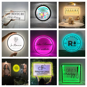 Drop Ship Custom Business Logo Acrílico <span class=keywords><strong>LED</strong></span> Neon Signs Backlit Sign Acrílico Metal Sinais para Salão de Beleza Nail Hair Studio - Product Image 5