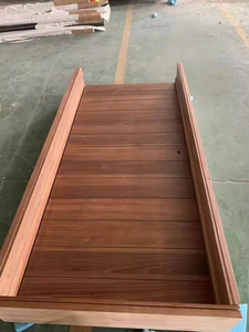 Đu ra ngoài cửa an ninh gỗ rắn thiết kế truyền thống lối vào chính cho căn hộ biệt thự khách sạn - Product Image 4