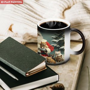 <b>Ceramic</b> <b>Cup</b> 11oz Frosted Black Heat Color Changing Magic Sublimation Mug - Product Image 3