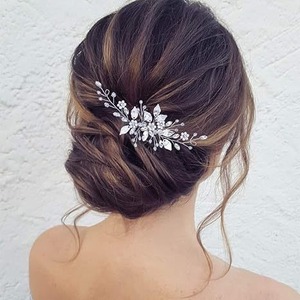 Wholesale Crystal Pearl Hair Comb Clip Pin Leaf Handmade Headband for Women Bride <b>Wedding</b> <b>Accessories</b> Jewelry - Product Image 1