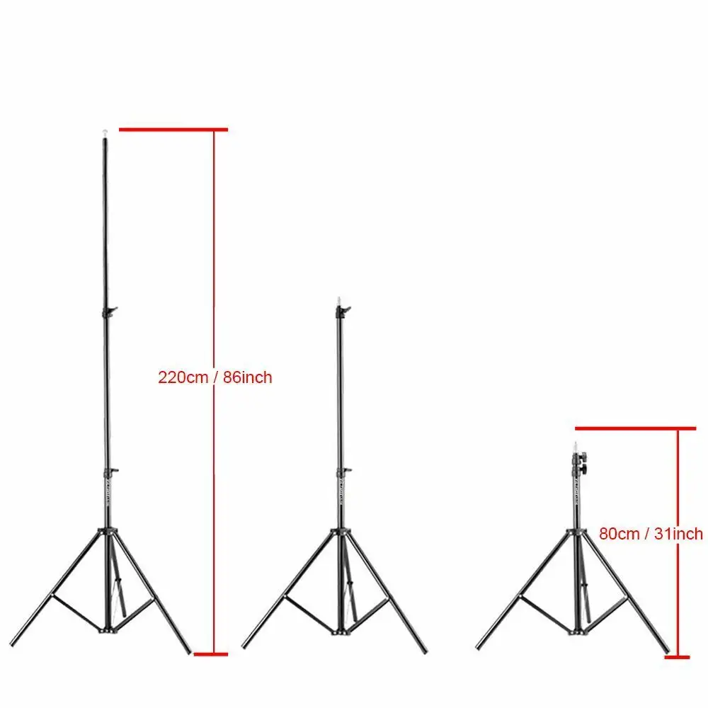 2.1 200cm tripodlar 3 metre profesyonel fotoğraf ışık standı siyah alüminyum kamera tripodu standı