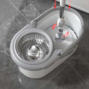 איכות גבוהה 360 ספין קל פעולה נתיק דלי יבש ללא ידיים מיקרופייבר ראש צורה רצפה לשימוש ביתי - Product Image 1