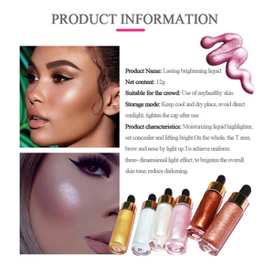 <span class=keywords><strong>Iluminador</strong></span> Líquido Vegano de Larga Duración con Brillo para Rostro y Cuerpo, Etiqueta Privada, Base de Maquillaje Suave - Product Image 3