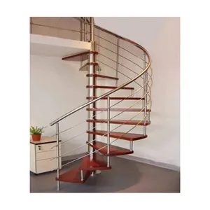 Premium kapalı Spiral ucuz fiyat ev merdiven granit merdiven adım tasarım dairesel Metal merdiven merdivenler