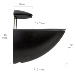 Staffa regolabile per scaffale Pelican 1/35 mm. Nero (1 pezzo) - Product Image 2