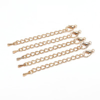 Lot de 20 fermoirs mousquetons à chaîne allongée de 50-70 mm, connecteurs de chaînes métalliques pour bracelets et bijoux DIY - Vente en gros