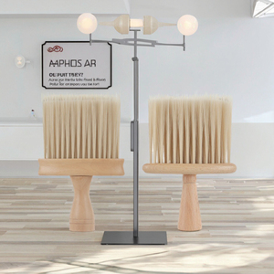 Salon Barber Soft Bristle Neck Face Duster <b>Round</b> Hair Cutting Cleaner <b>Brush</b> with Plastic Handle for Commercial Use - Product Image 3