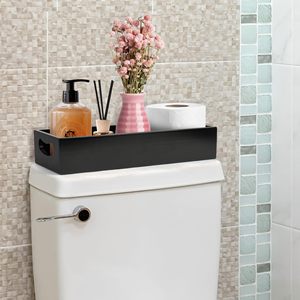 Bagno Organizer legno supporto <span class=keywords><strong>Shampoo</strong></span> vassoio soggiorno cucina ufficio flusso di legno massello galleggiante mensola a muro - Product Image 4