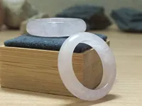 Vente chaude unisexe Rose Quartz bague avec diamant mignon perle pierre naturelle pour les mariages fiançailles fêtes