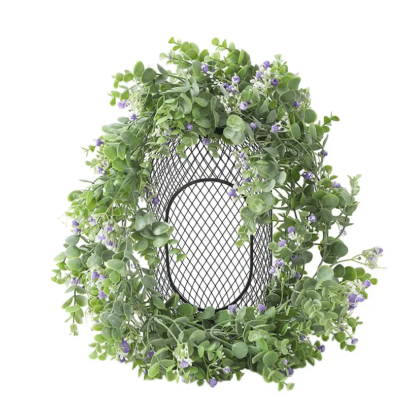 Caja de ratán Artificial con flores de plástico para decoración del hogar, caja de hojas de eucalipto, hoja de dinero, flores artificiales de ratán para boda