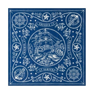 Fazzoletto Quadrato in <span class=keywords><strong>Cotone</strong></span> Blu Navy 22 * 22 Pollici, Bandana Personalizzabile con il Tuo Motivo - Product Image 2