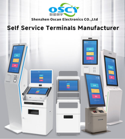 Kiosque de paiement tout-en-un OSCAN 21,5 pouces sur pied, compatible Android/Linux/Windows, avec scanner et imprimante intégrés, écran tactile capacitif